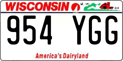 WI license plate 954YGG