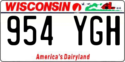 WI license plate 954YGH