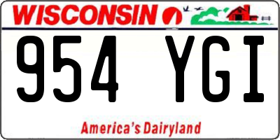 WI license plate 954YGI