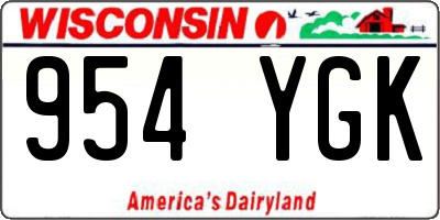 WI license plate 954YGK