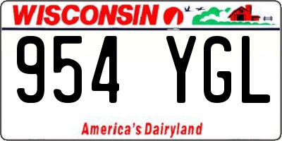 WI license plate 954YGL