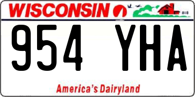 WI license plate 954YHA