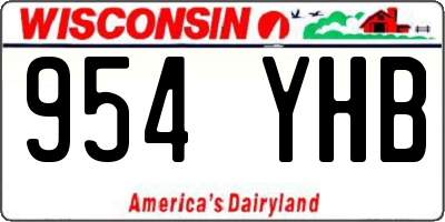 WI license plate 954YHB