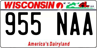 WI license plate 955NAA