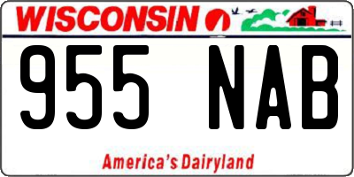 WI license plate 955NAB