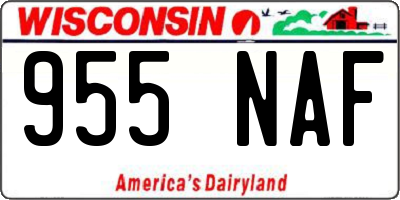 WI license plate 955NAF