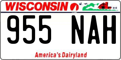 WI license plate 955NAH