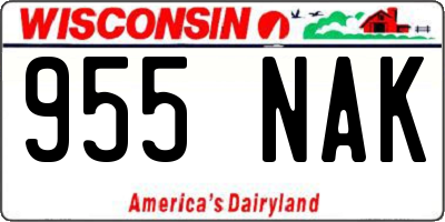 WI license plate 955NAK