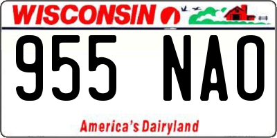 WI license plate 955NAO