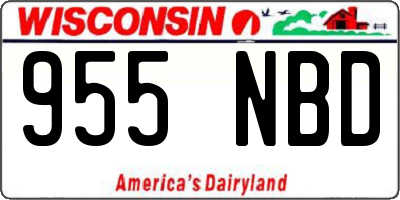 WI license plate 955NBD