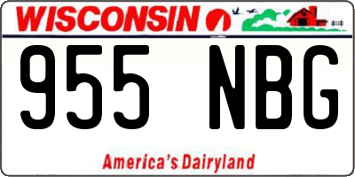 WI license plate 955NBG