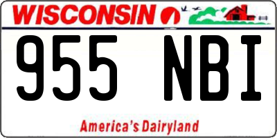 WI license plate 955NBI