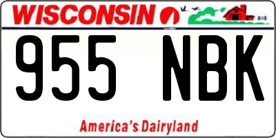 WI license plate 955NBK