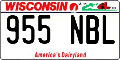 WI license plate 955NBL