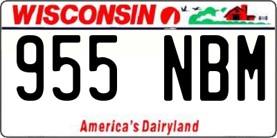 WI license plate 955NBM