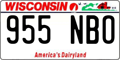 WI license plate 955NBO