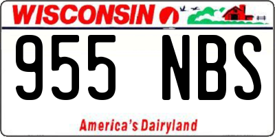 WI license plate 955NBS