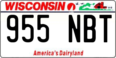 WI license plate 955NBT