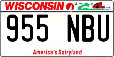 WI license plate 955NBU
