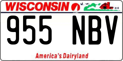 WI license plate 955NBV