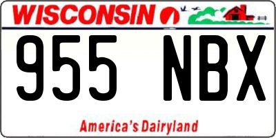 WI license plate 955NBX