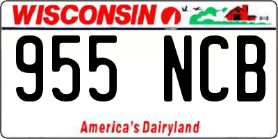 WI license plate 955NCB