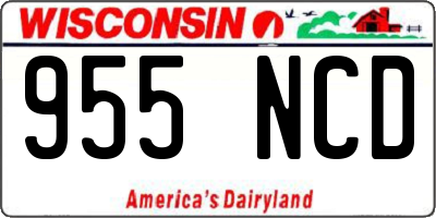 WI license plate 955NCD