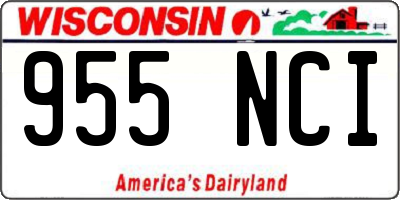 WI license plate 955NCI