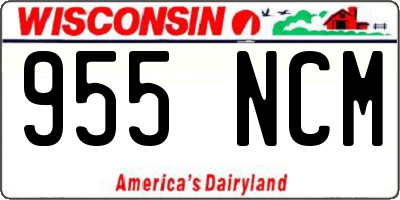 WI license plate 955NCM