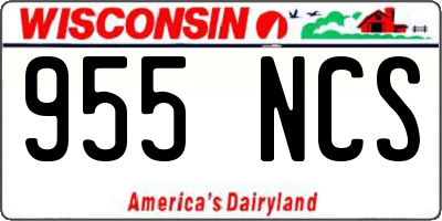WI license plate 955NCS