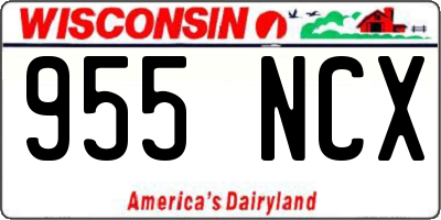WI license plate 955NCX