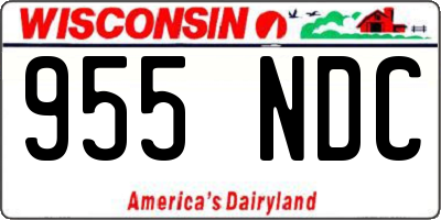 WI license plate 955NDC