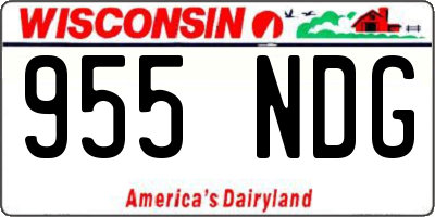 WI license plate 955NDG