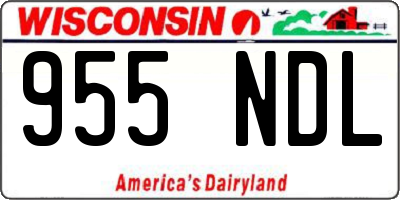 WI license plate 955NDL