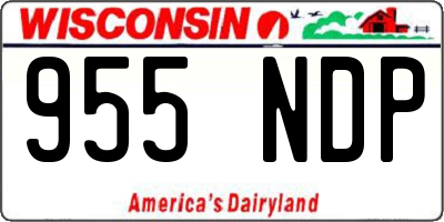 WI license plate 955NDP