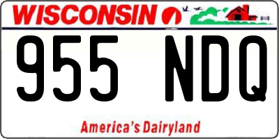 WI license plate 955NDQ