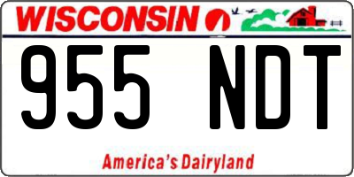 WI license plate 955NDT