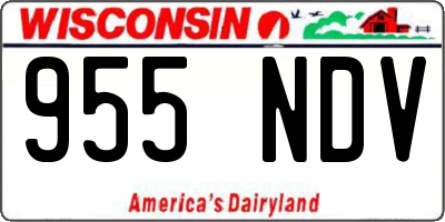 WI license plate 955NDV