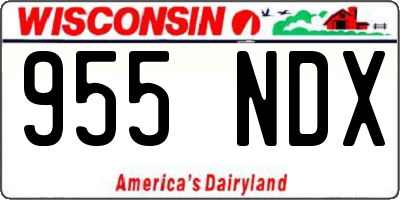 WI license plate 955NDX
