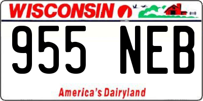 WI license plate 955NEB