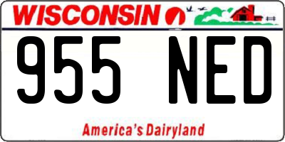 WI license plate 955NED