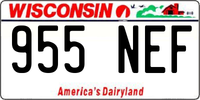 WI license plate 955NEF