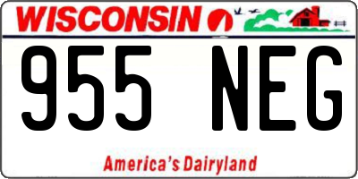WI license plate 955NEG