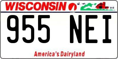 WI license plate 955NEI