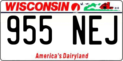 WI license plate 955NEJ