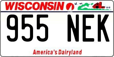 WI license plate 955NEK