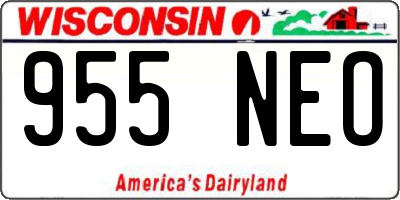 WI license plate 955NEO