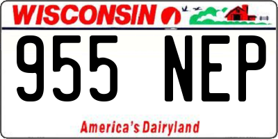 WI license plate 955NEP