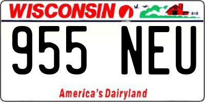 WI license plate 955NEU