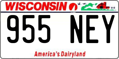 WI license plate 955NEY